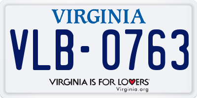 VA license plate VLB0763