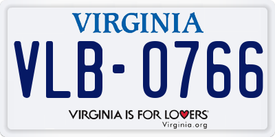 VA license plate VLB0766