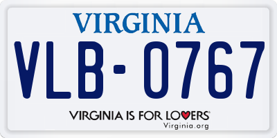 VA license plate VLB0767