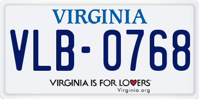 VA license plate VLB0768