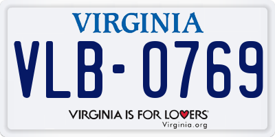VA license plate VLB0769