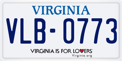 VA license plate VLB0773