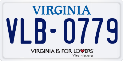 VA license plate VLB0779
