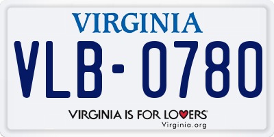 VA license plate VLB0780