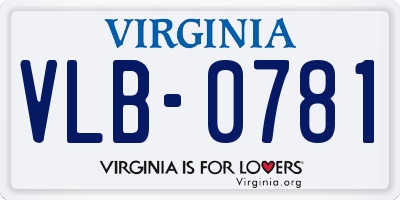 VA license plate VLB0781