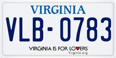 VA license plate VLB0783