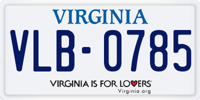 VA license plate VLB0785