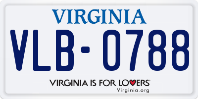 VA license plate VLB0788