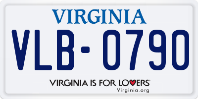 VA license plate VLB0790