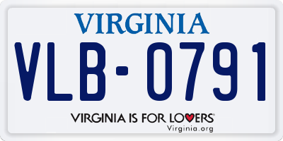 VA license plate VLB0791