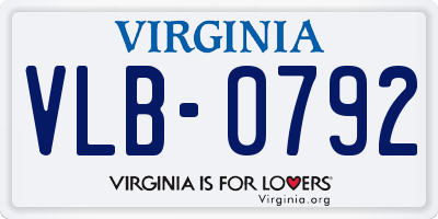 VA license plate VLB0792