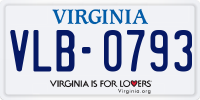VA license plate VLB0793