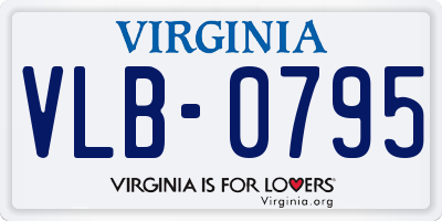 VA license plate VLB0795