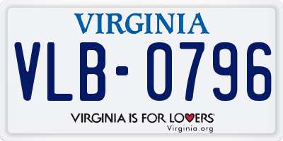 VA license plate VLB0796