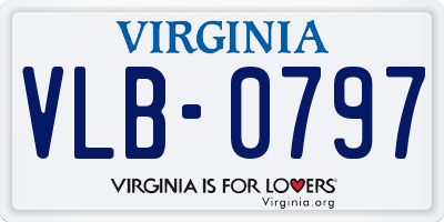 VA license plate VLB0797
