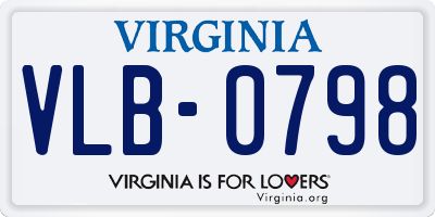 VA license plate VLB0798