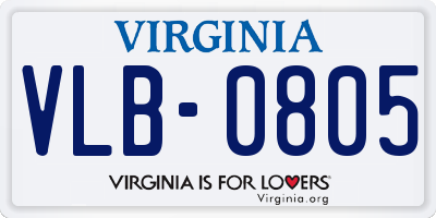 VA license plate VLB0805