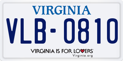 VA license plate VLB0810