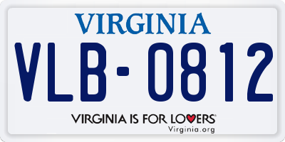 VA license plate VLB0812