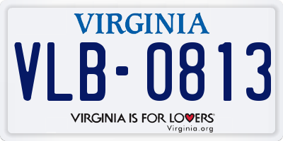VA license plate VLB0813