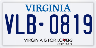 VA license plate VLB0819
