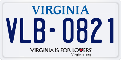 VA license plate VLB0821