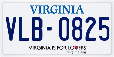 VA license plate VLB0825