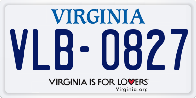 VA license plate VLB0827