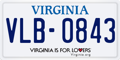 VA license plate VLB0843