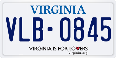 VA license plate VLB0845