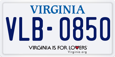 VA license plate VLB0850