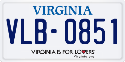 VA license plate VLB0851