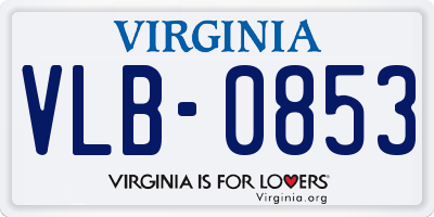VA license plate VLB0853