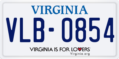 VA license plate VLB0854