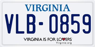 VA license plate VLB0859
