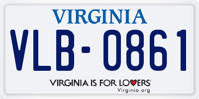 VA license plate VLB0861