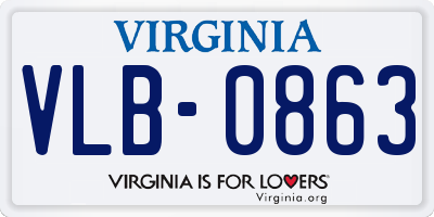VA license plate VLB0863