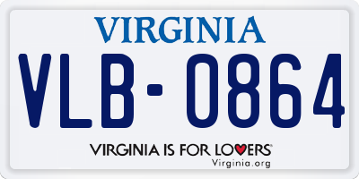 VA license plate VLB0864