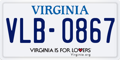 VA license plate VLB0867