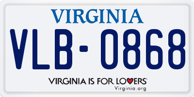VA license plate VLB0868