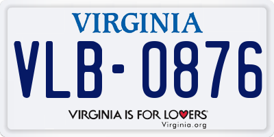 VA license plate VLB0876