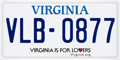 VA license plate VLB0877