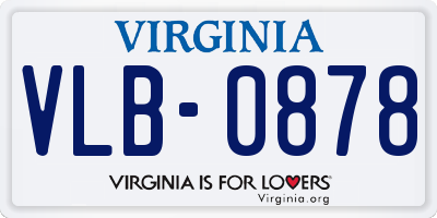 VA license plate VLB0878