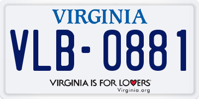 VA license plate VLB0881