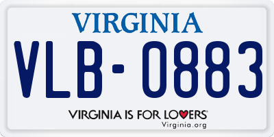 VA license plate VLB0883