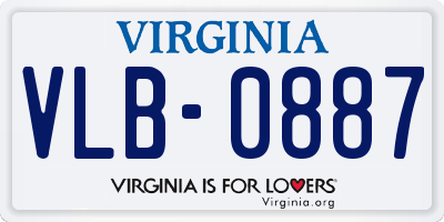 VA license plate VLB0887