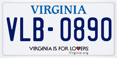 VA license plate VLB0890