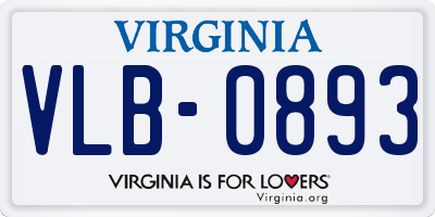 VA license plate VLB0893