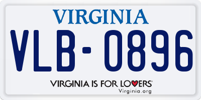 VA license plate VLB0896