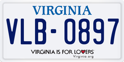 VA license plate VLB0897